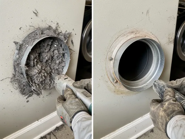 Professional clogged vent cleaning by Cromwell Dryer Vent Cleaning in Cromwell